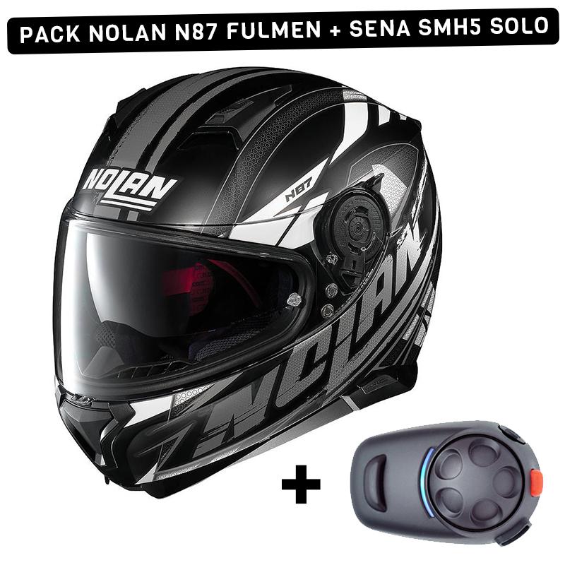 Casque NOLAN N87 Fulmen + kit intercom SENA SMH5 Solo